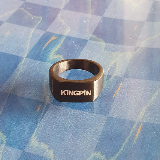 Kingpin Skate Supply Signet Ring Rectangle OG Black Titanium