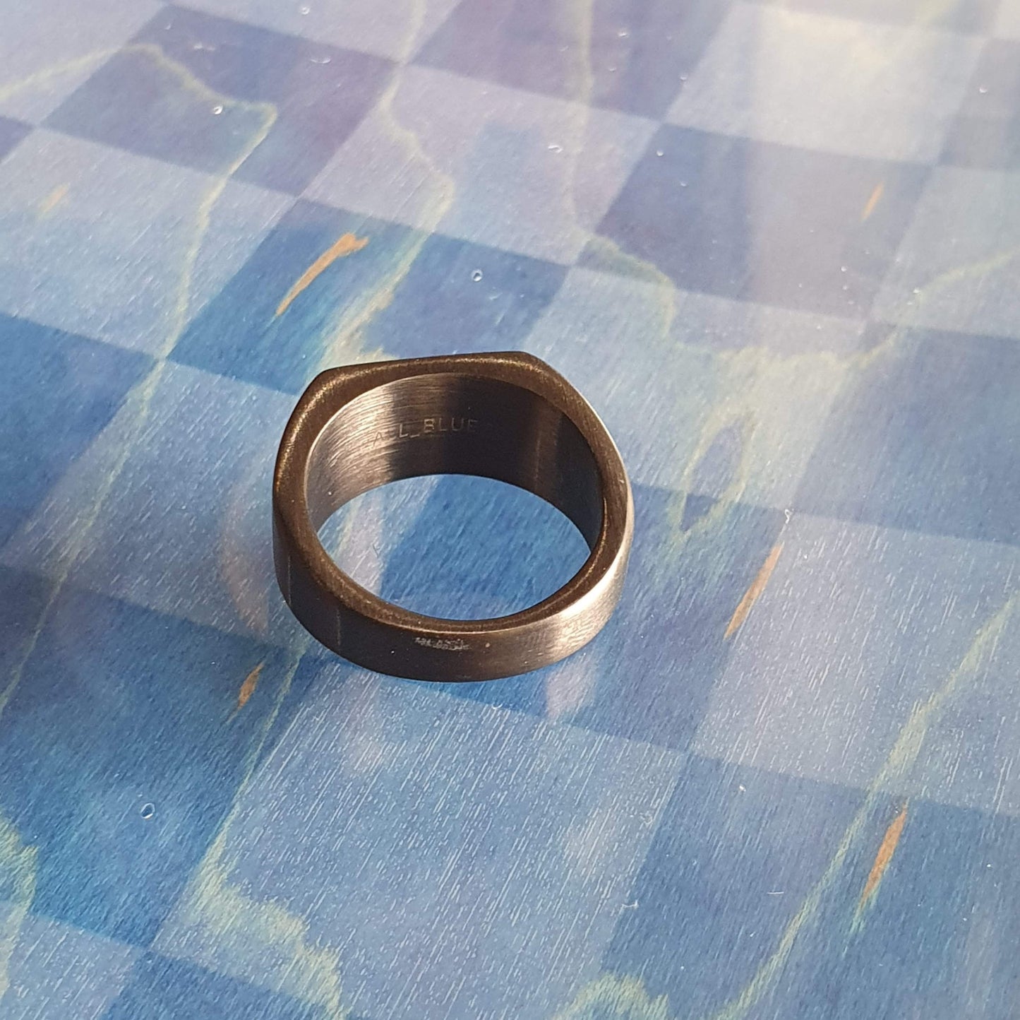 Kingpin Skate Supply Signet Ring Rectangle OG Black Titanium