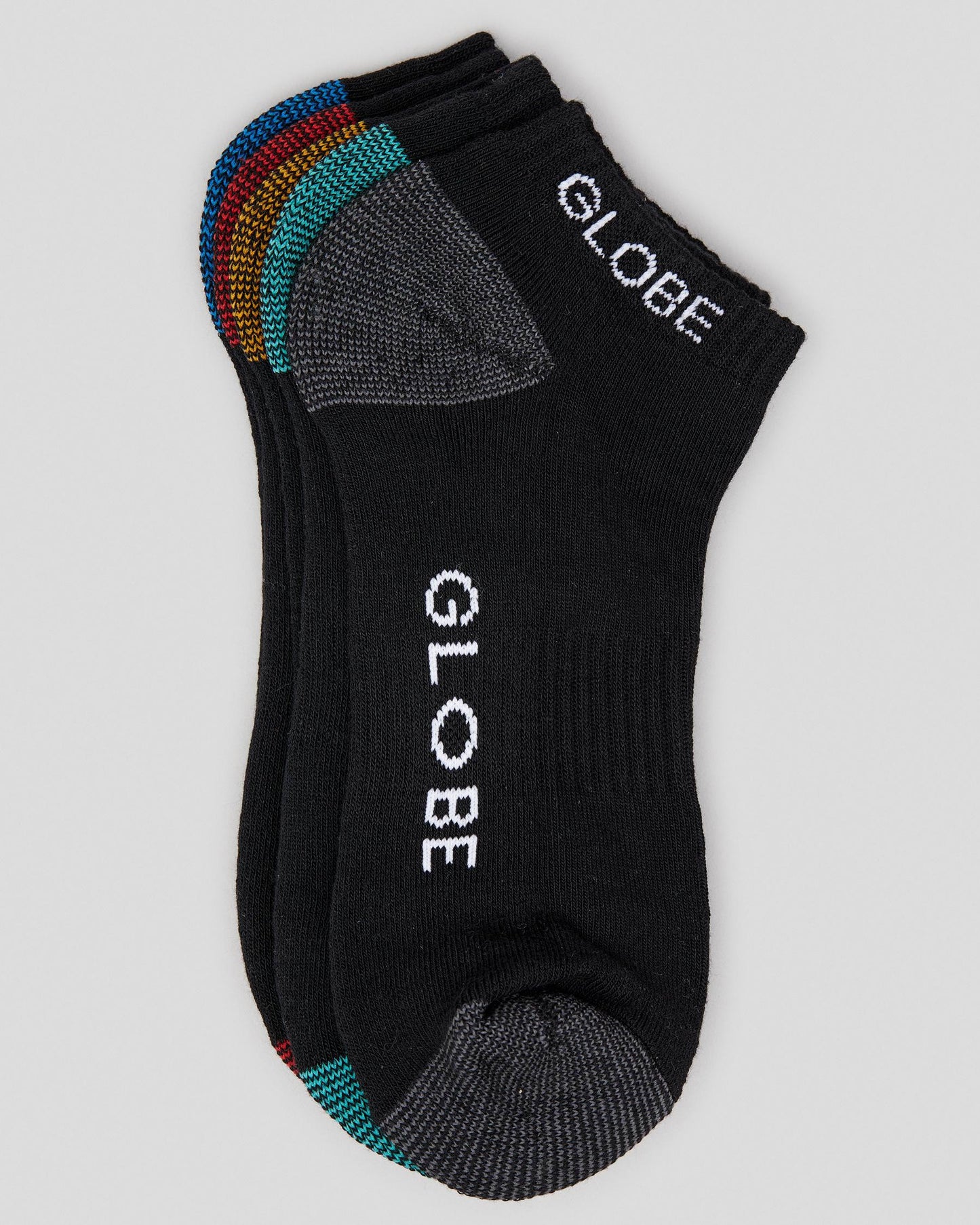 Globe Socks 5 Pack Romney Ankle Assorted Black Size 7-11 Skateboard Sox