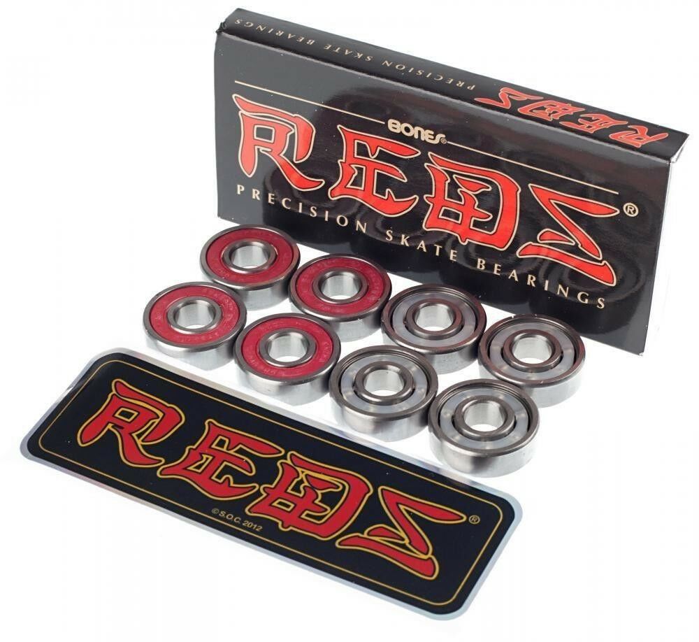 Bones Skateboard Bearings Reds 8pk Skate Rated