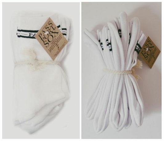 PASS~PORT Socks 3 Pack Hi WHITE Pass Port Pass-Port Passport Sox
