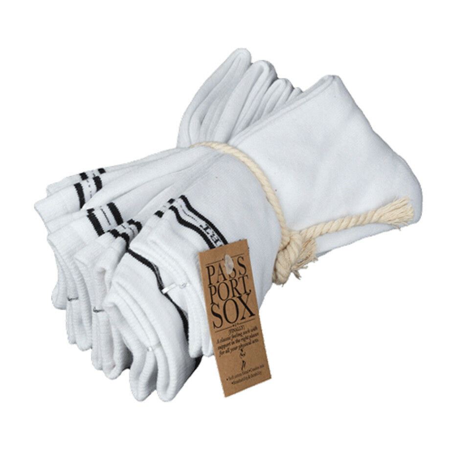 PASS~PORT Socks 3 Pack Hi WHITE Pass Port Pass-Port Passport Sox