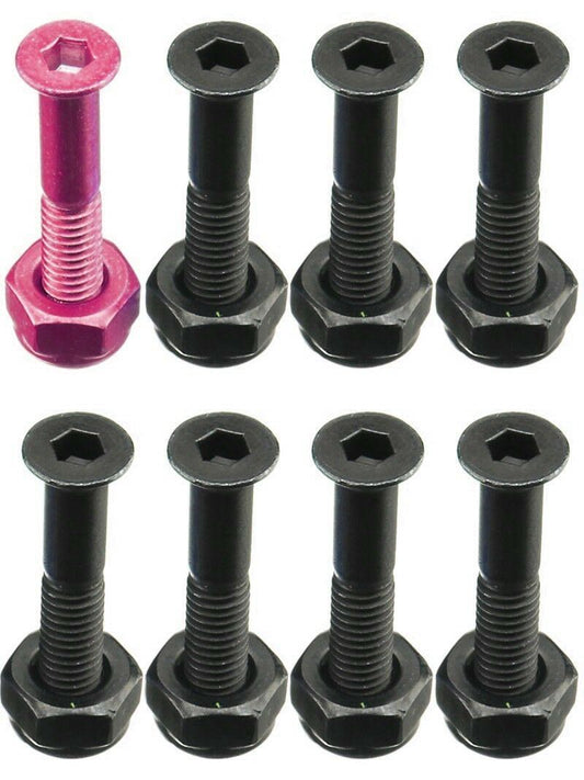 Dynamite Forever Bolts Pink Eye 1" Inch Skateboard Hardware New