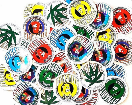 Dynamite Forever Stickers 5 Pack Assorted Logos Tie Dye Skateboard Sticker