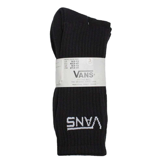Vans Socks 3 Pack Crew Black SIZE 9-13 Skateboard Bmx Sox