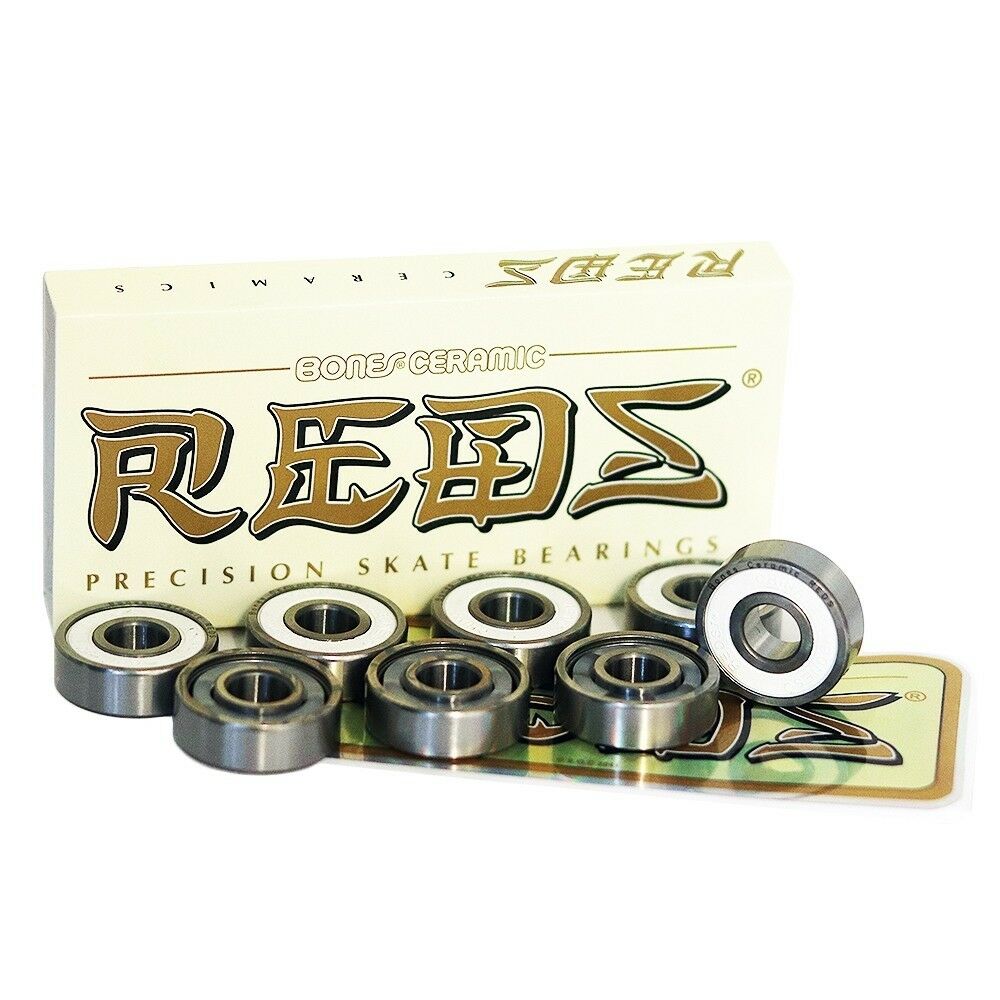 Bones Skateboard Bearings Ceramic Reds 8Pk New