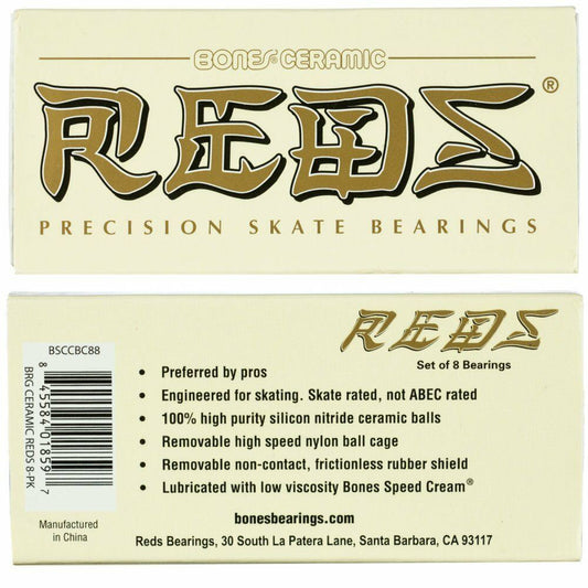 Bones Skateboard Bearings Reds Ceramic
