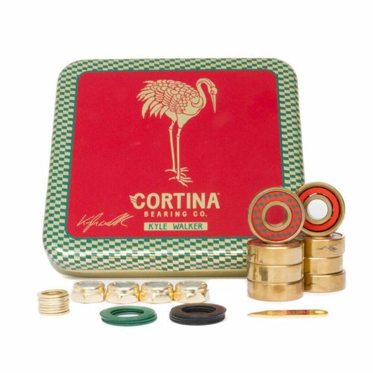 Cortina Skateboard Bearings Kyle Walker Signature Gold Pro Rated Red Green