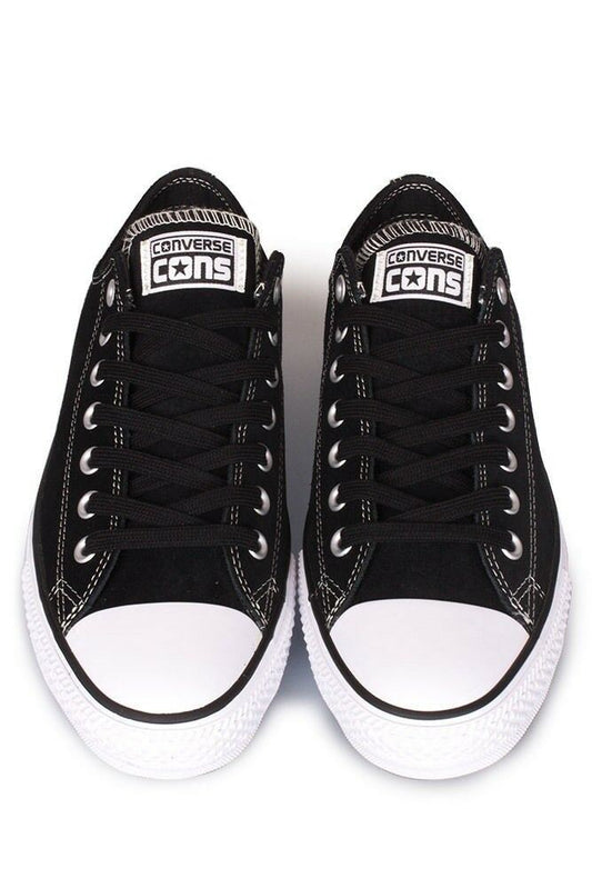 Cons Shoes CTAS PRO LOW Suede Black Black White Converse Skateboard Sneakers