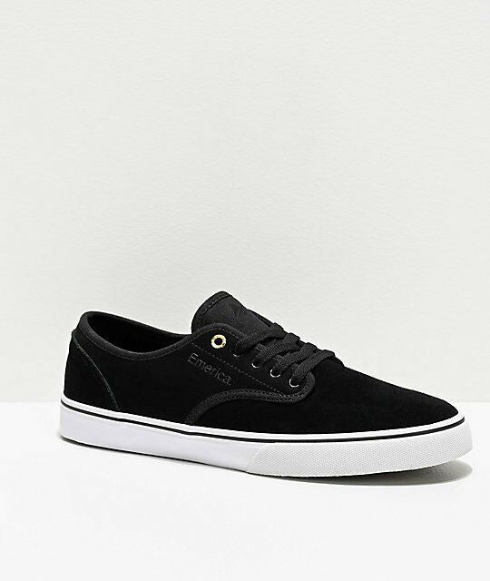 Emerica Shoes Wino Standard Black White Gold US SIZE Skateboard Sneakers
