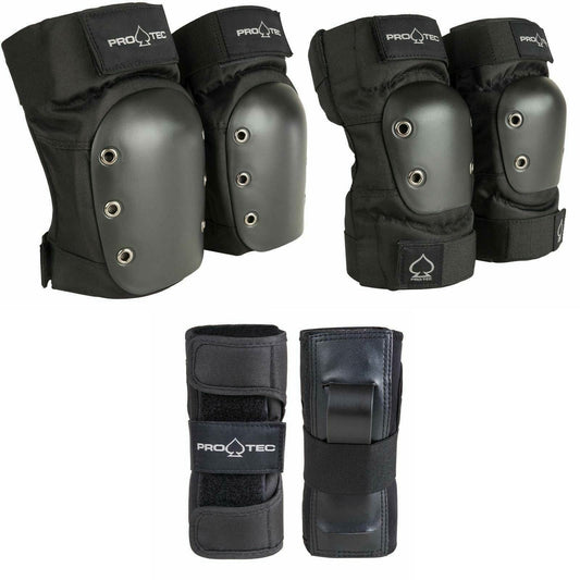 Pro-Tec Pads Street Elbow & Knee Set JUNIOR MEDIUM Protec Safety Skate Gear GONG