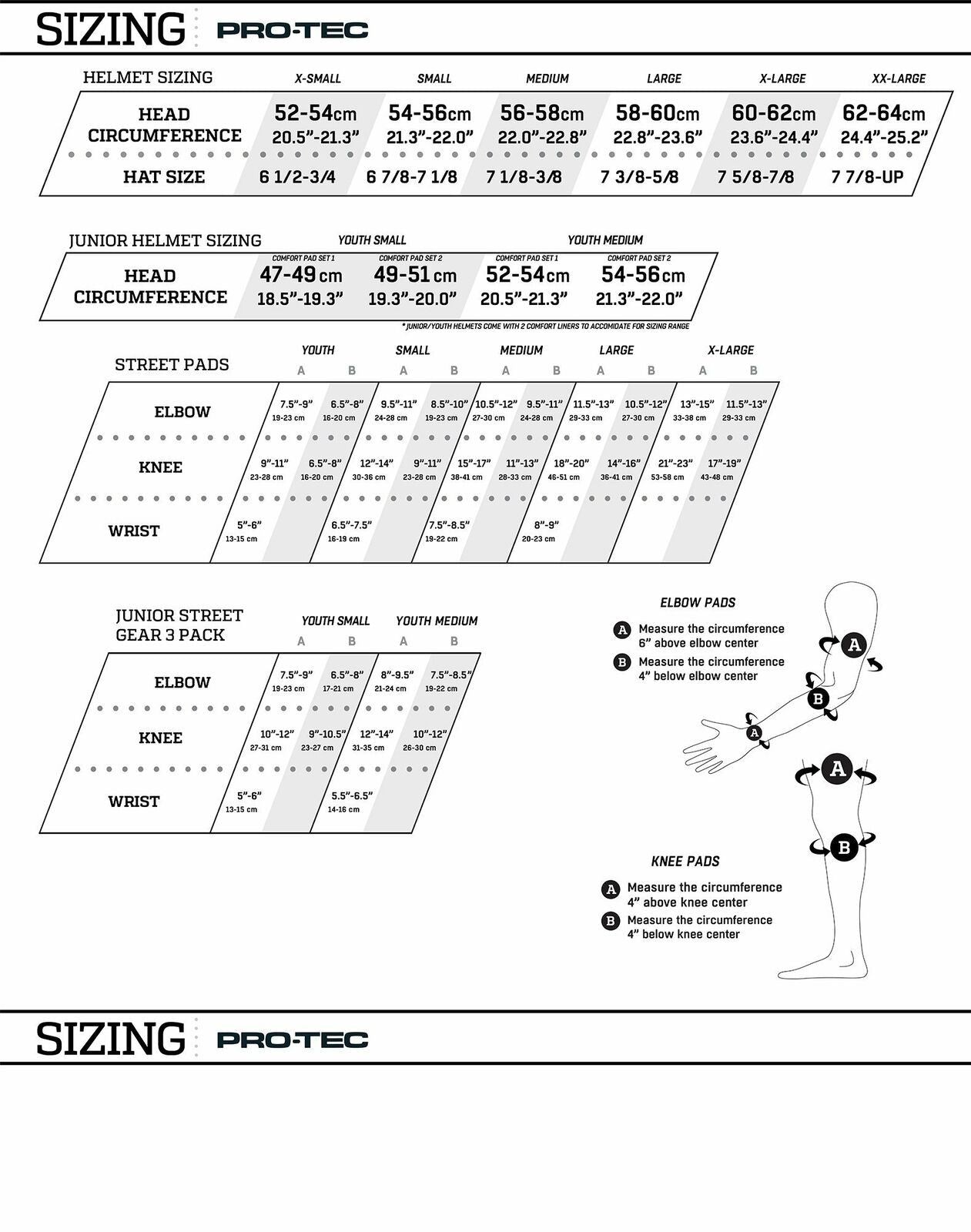 Pro-Tec Pads JUNIOR STREET GEAR 3 PACK BLACK Protec Safety