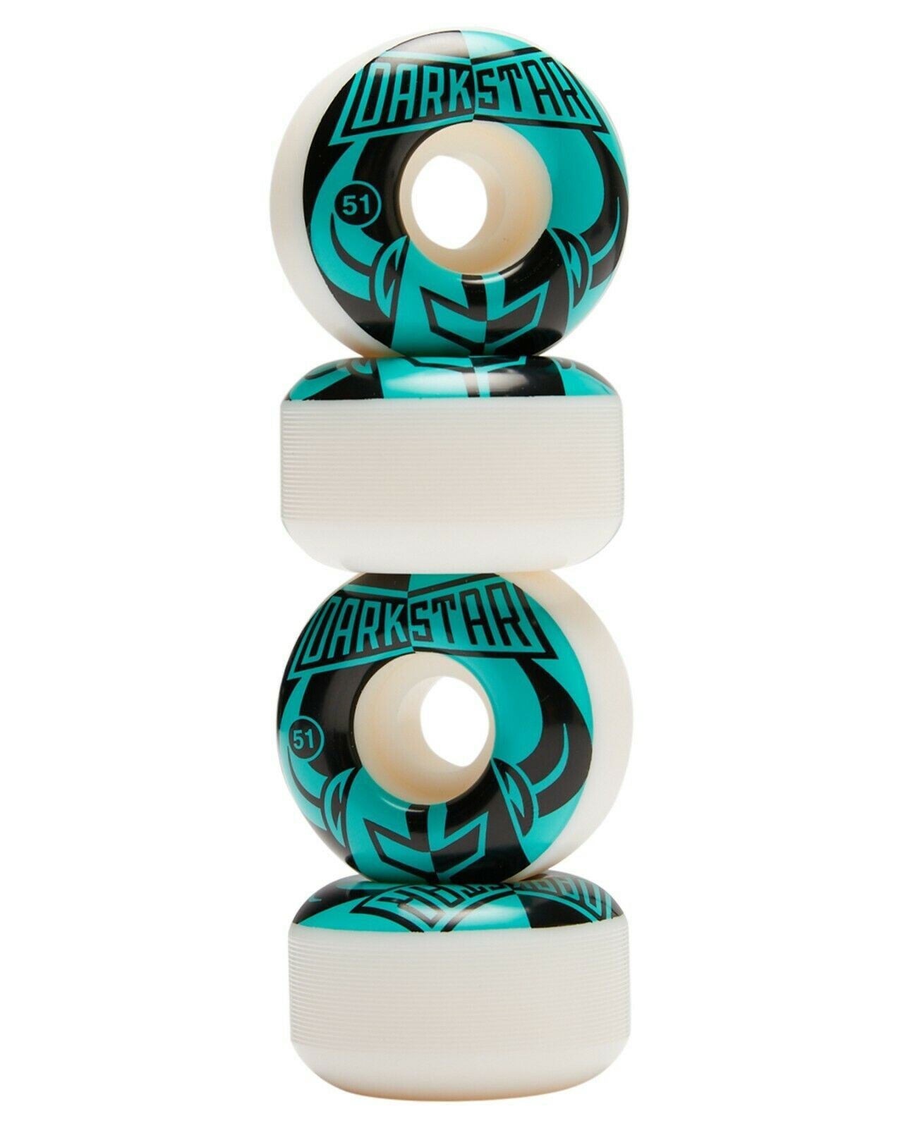 Darkstar Skateboard Wheels Divide Black Aqua 51mm 99a