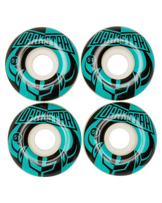 Darkstar Skateboard Wheels Divide Black Aqua 51mm 99a
