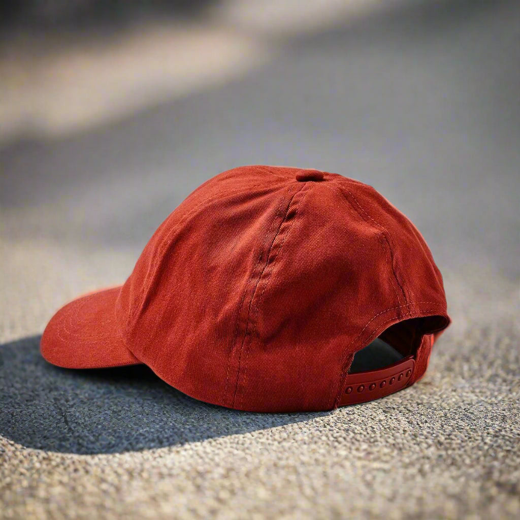 Kingpin Skate Supply Cap Box Patch Ruby Red Jockey Snapback Skateboard Hat