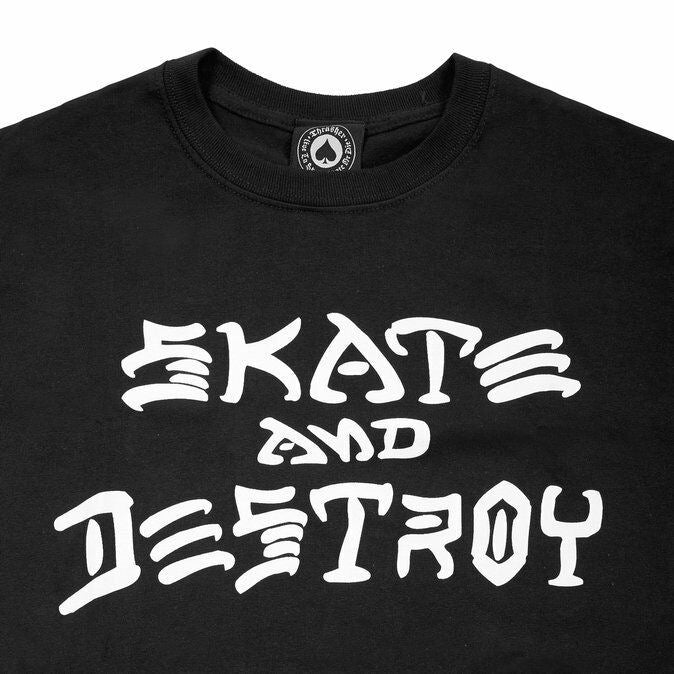 Thrasher Tee Skate And Destroy Black Skateboard Magazine Skateboard T-Shirt