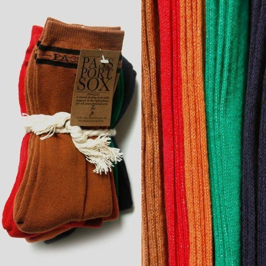 PASS~PORT Socks 3 Pack Hi Multi Black/Green/Chocolate Pass Port Passport Sox