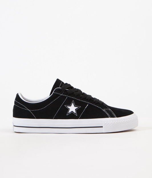 Cons Shoes One Star Pro Low Black White White Suede Converse Skateboard Sneakers