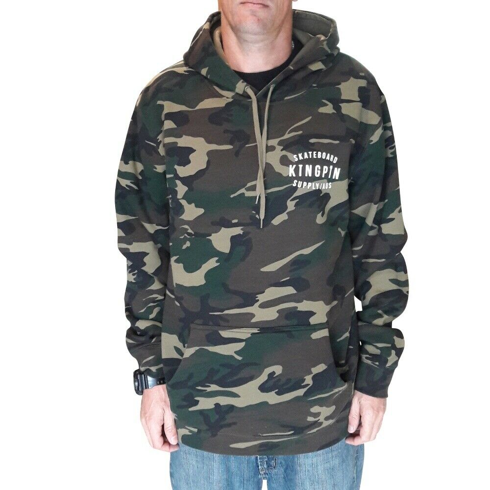 Kingpin Skate Supply Hood Retro Camo Skateboard Hoody Pullover Hoodie