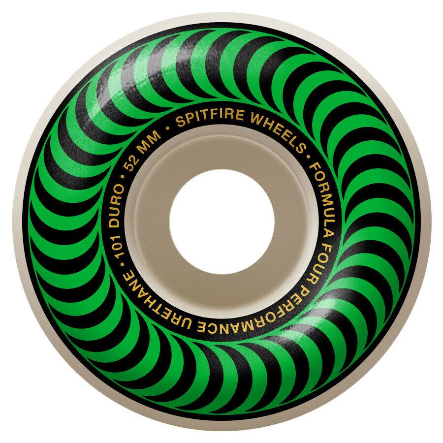Spitfire Wheels Formula Four Classic Swirl 52mm Green 101d F4