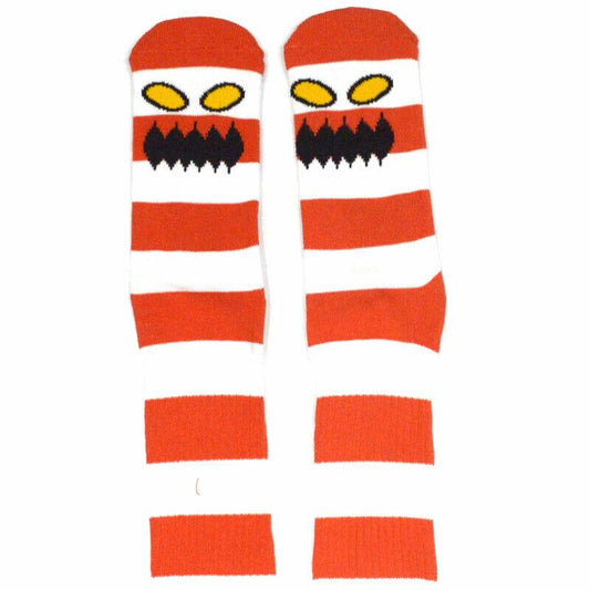 Toy Machine Socks Monster Big Stripe Red OSFM New Skateboard Sox