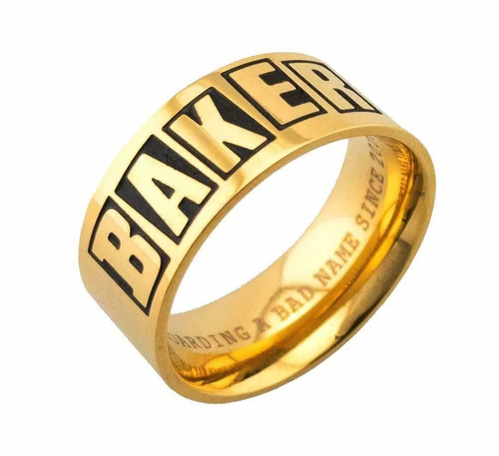 Baker Skateboards Ring Brand Logo Gold