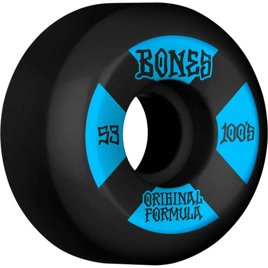 Bones Skateboard Wheels 100's Black 53mm Conical V5