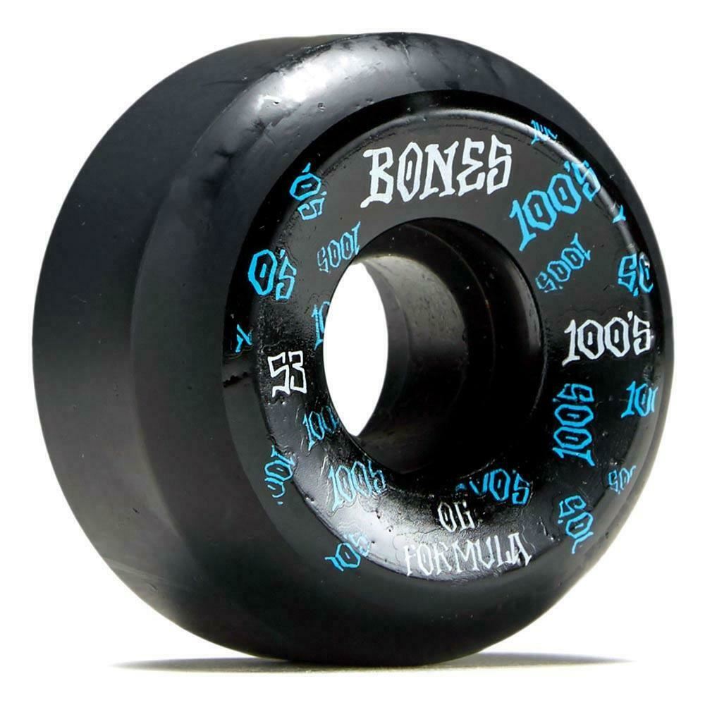 Bones Skateboard Wheels 100's Black 53mm Conical V5