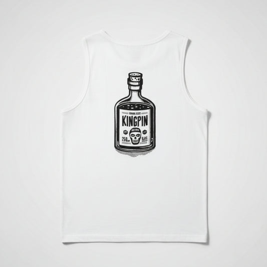 Kingpin Skate Supply Original recipe Tank in white - A Skateboard Sleeveless T-Shirt from the best skate shop near me sydney melbourne australia
