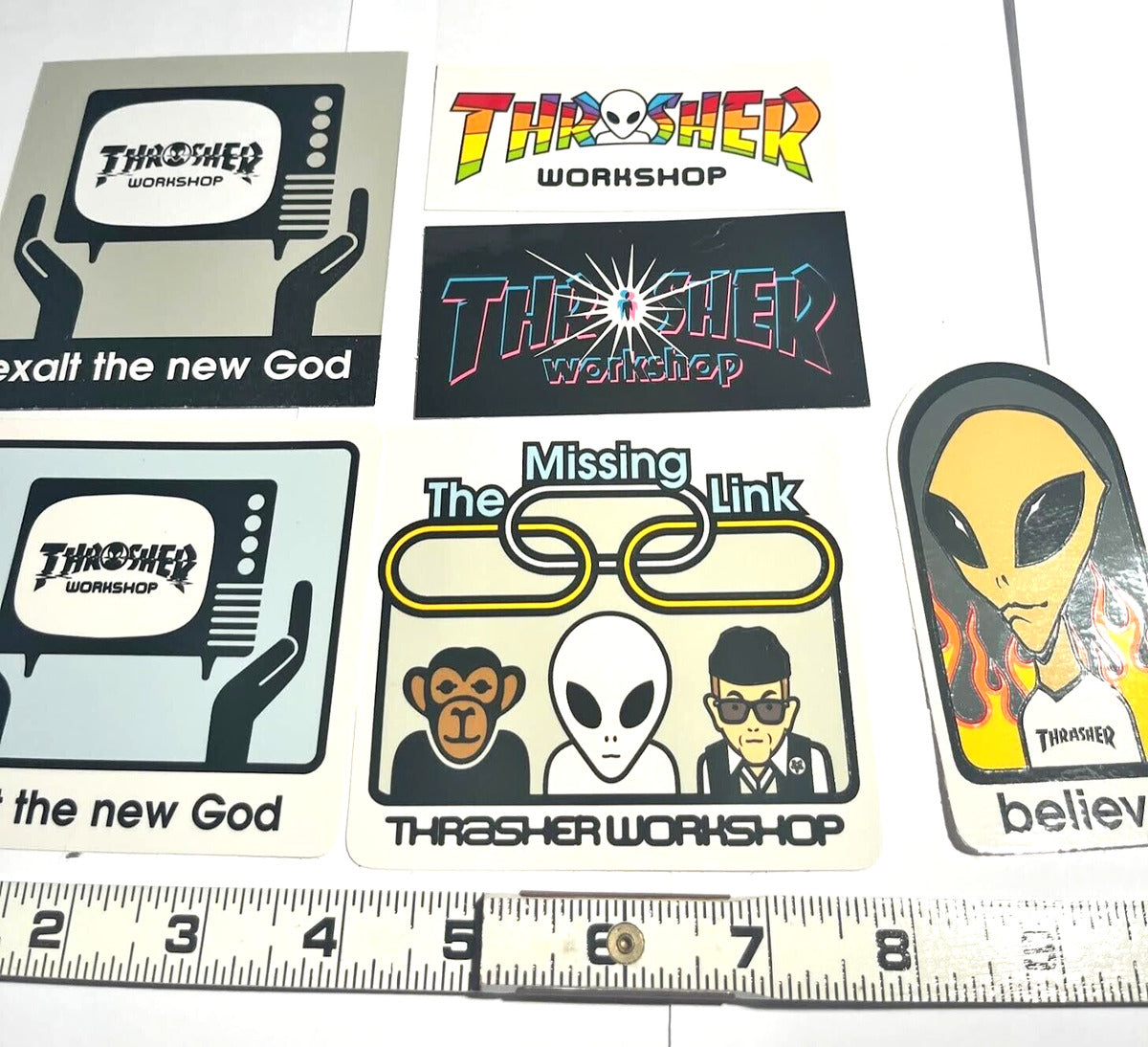 Thrasher Stickers x AWS Alien Workshop 5 Pack Assorted Skateboard decal Sticker