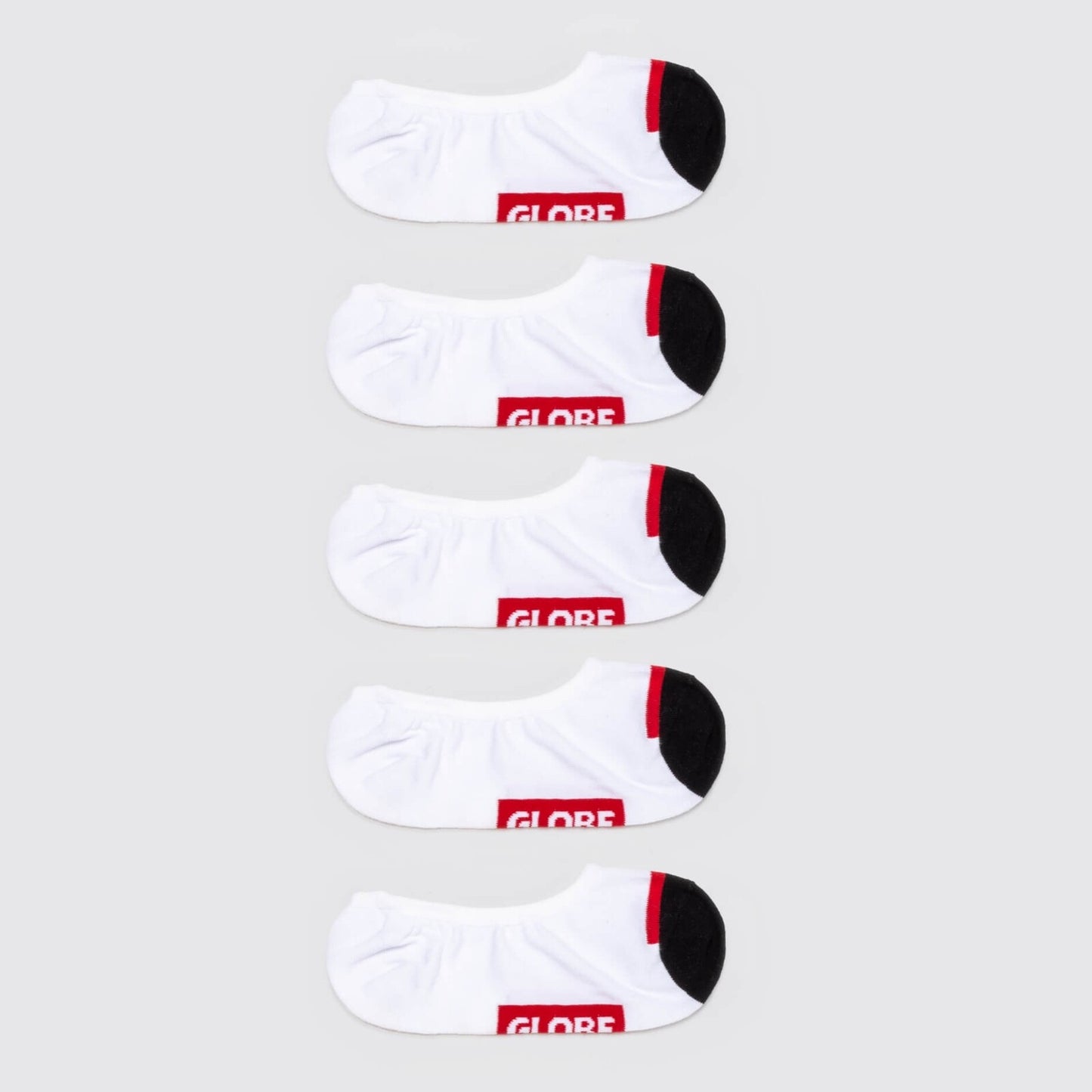 Globe Socks 5 Pack Tipper White Invisible No Show Size 7 11 Skateboard Sox
