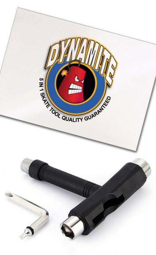 Dynamite Forever Skate Tool Black All In 1 Multi Function Skateboard T Tool