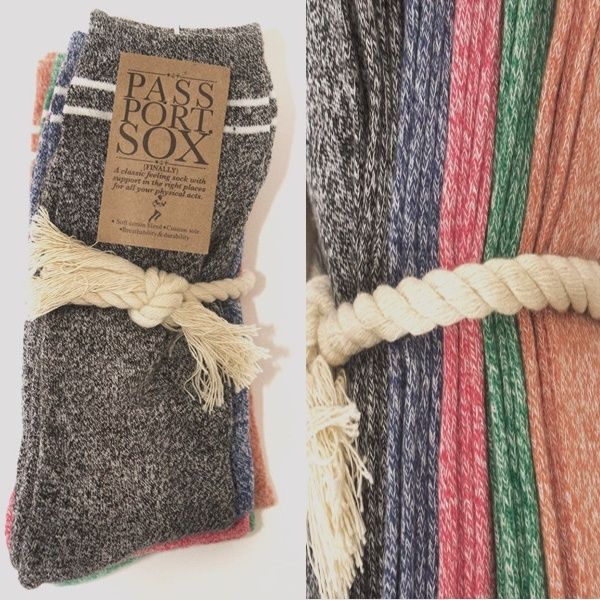 PASS~PORT Socks 5 Pack Hi HEATHER Pass Port Pass-Port Passport Sox
