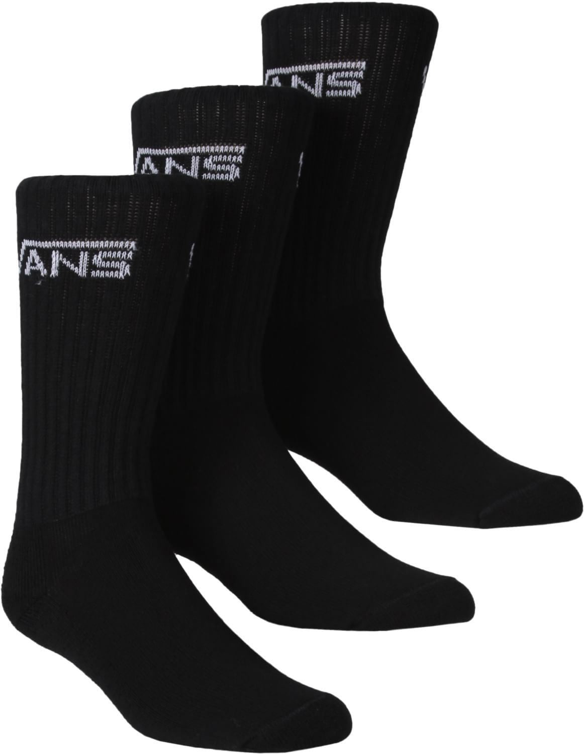 Vans Socks 3 Pack Crew Black SIZE 6-9 Skateboard Bmx Sox