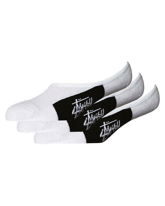 Stussy Socks 3 Pack Stock No Show White New Invisible Skateboard 3pk Sox