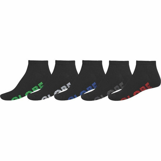 Globe Socks 5 Pack Stealth Ankle Black Size 12-15 Skateboard Sox New