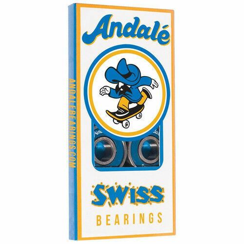 Andale Skateboard Bearings SWISS BLUE Speed Model Set of 8