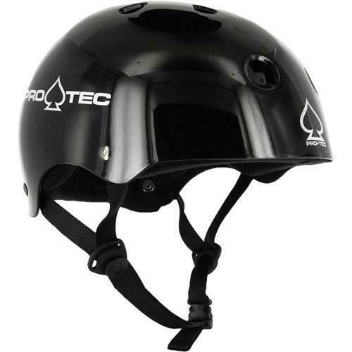 Pro-Tec Helmet Classic Skate Gloss Black Skateboard Protec Lid