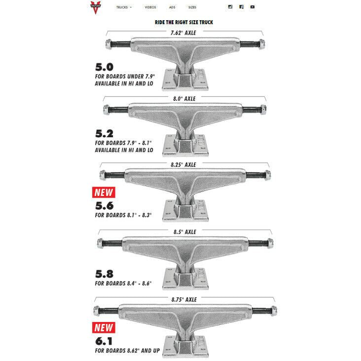 Venture Skateboard Trucks Polished 6.1 Hi / 159 / 8.75" Axles
