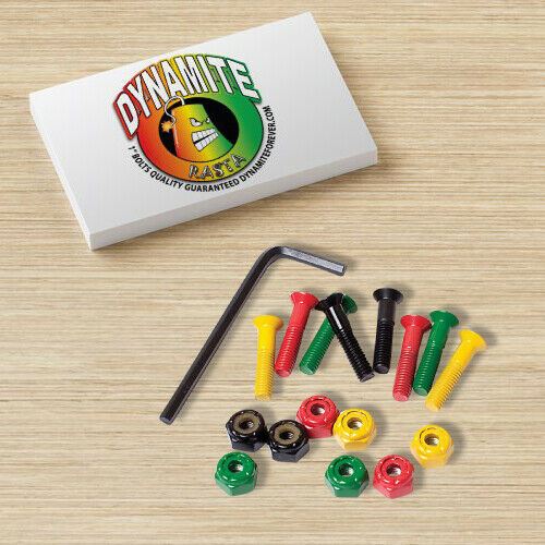 Dynamite Forever Bolts Rasta 1 Inch Skateboard Hardware New
