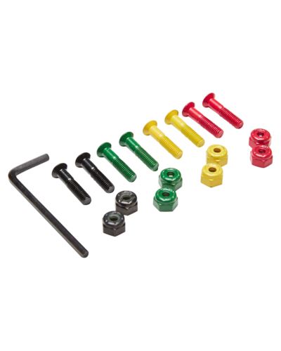Dynamite Forever Bolts Rasta 1" inch Skateboard Hardware New