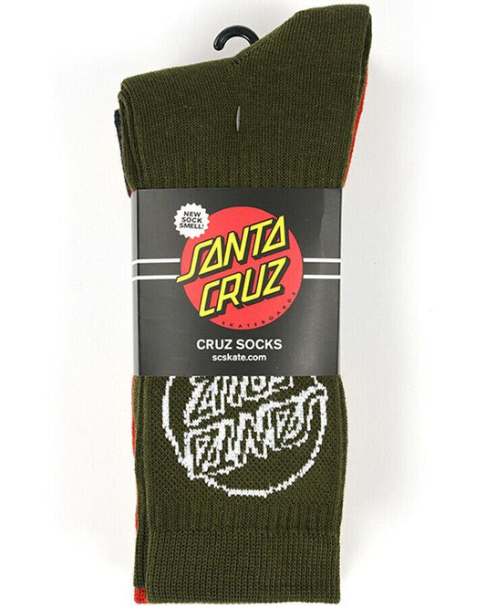 Santa Cruz Socks 4 Pack POP MONO ASST Crew Size 7-11 Skateboard Sox