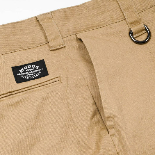 Modus Bearings Work Shorts KHAKI w/ Utility Keyring and Stash Pocket