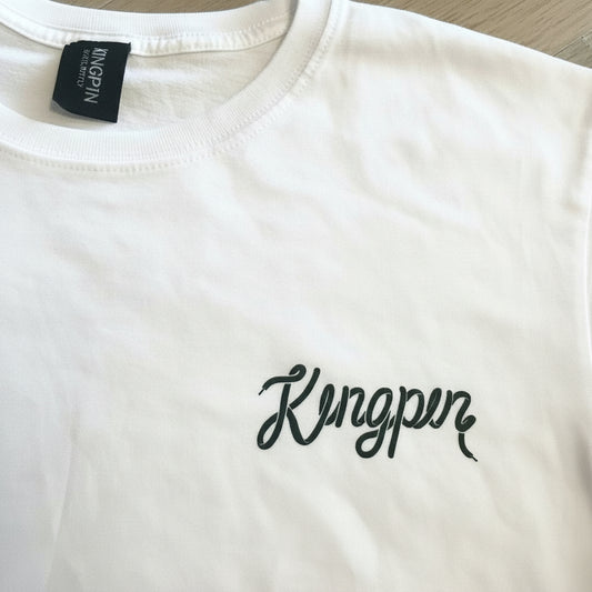 Kingpin Skate Supply Lace Tee in White - A Skateboard T-Shirt from the best skate shop near me sydney melbourne australia