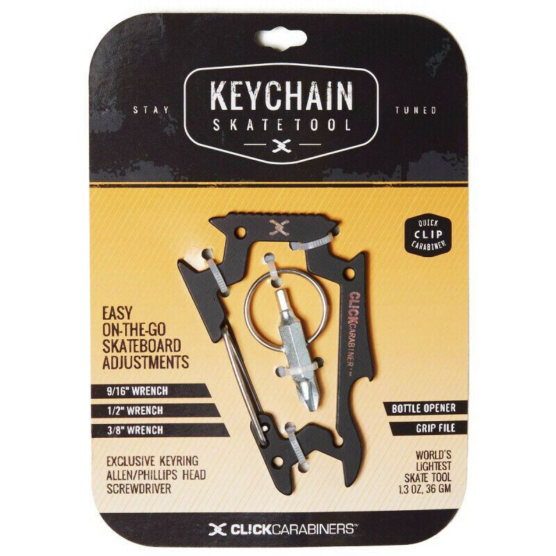 Sk8Ology Skate Tool Black Keychain V3 Worlds Lightest Complete Skateboard T Tool