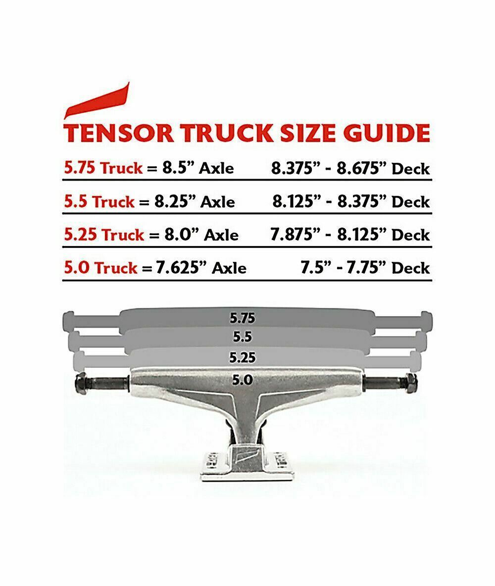Tensor Skateboard Trucks Mag Light Slicks Daewon Song Black 5.25 Hollow 8"