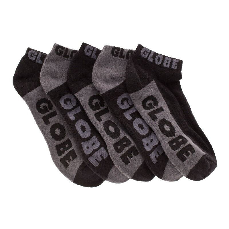 Globe Socks 5 Pack Black Grey Ankle Black Grey Size 7 11 Skateboard Sox