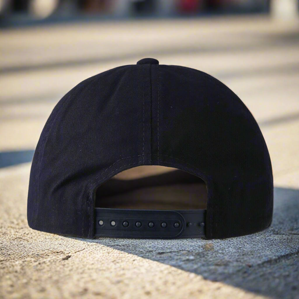 Kingpin Skate Supply Cap Retro Navy Jockey Snapback Skateboard Dad Hat