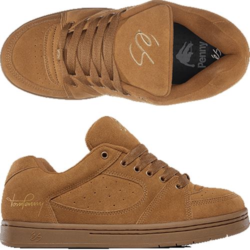 Es Shoes Accel Og X Tom Penny Brown Gum Usa Size Skateboard Sneakers