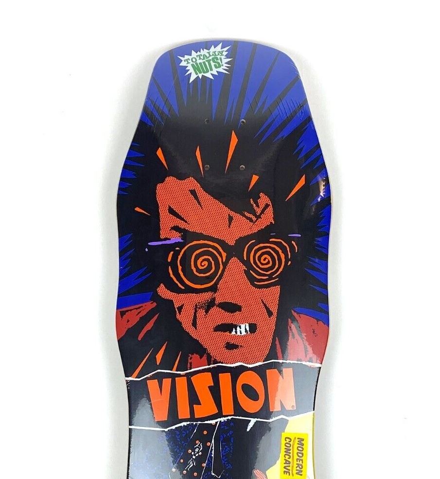 Vision Skateboards Deck Psycho Stick Blue/Yellow Stain 10" Reissue